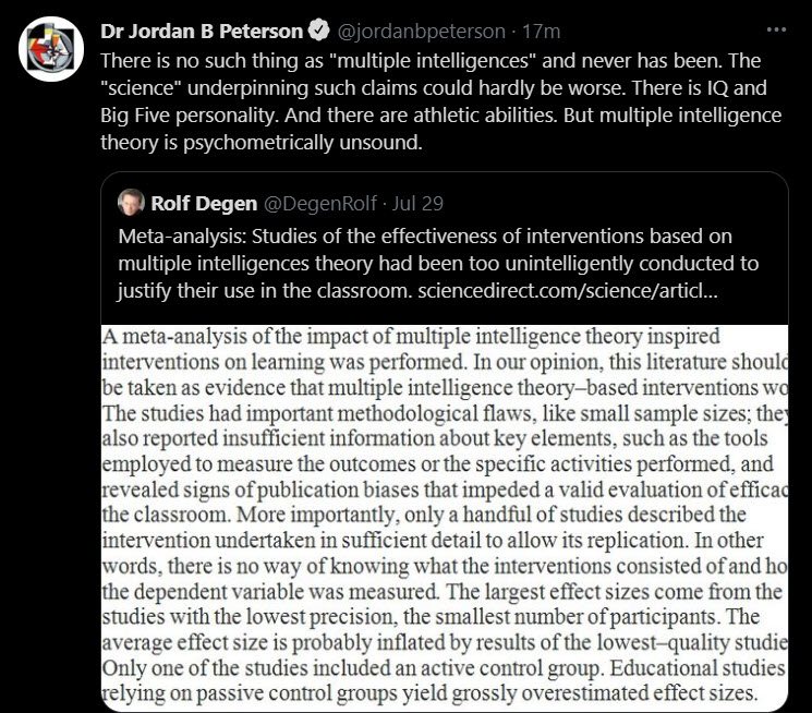 Jordan Peterson Multiple Intelligences